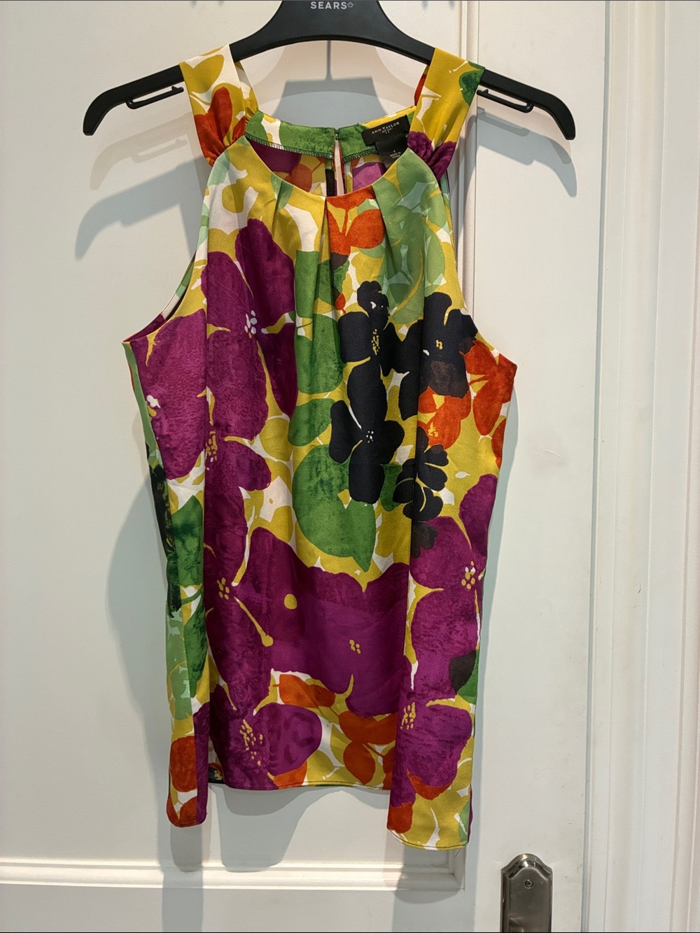 Ann Taylor Multicolor Floral Halter Neck Tank Top Size 4 ⭐️